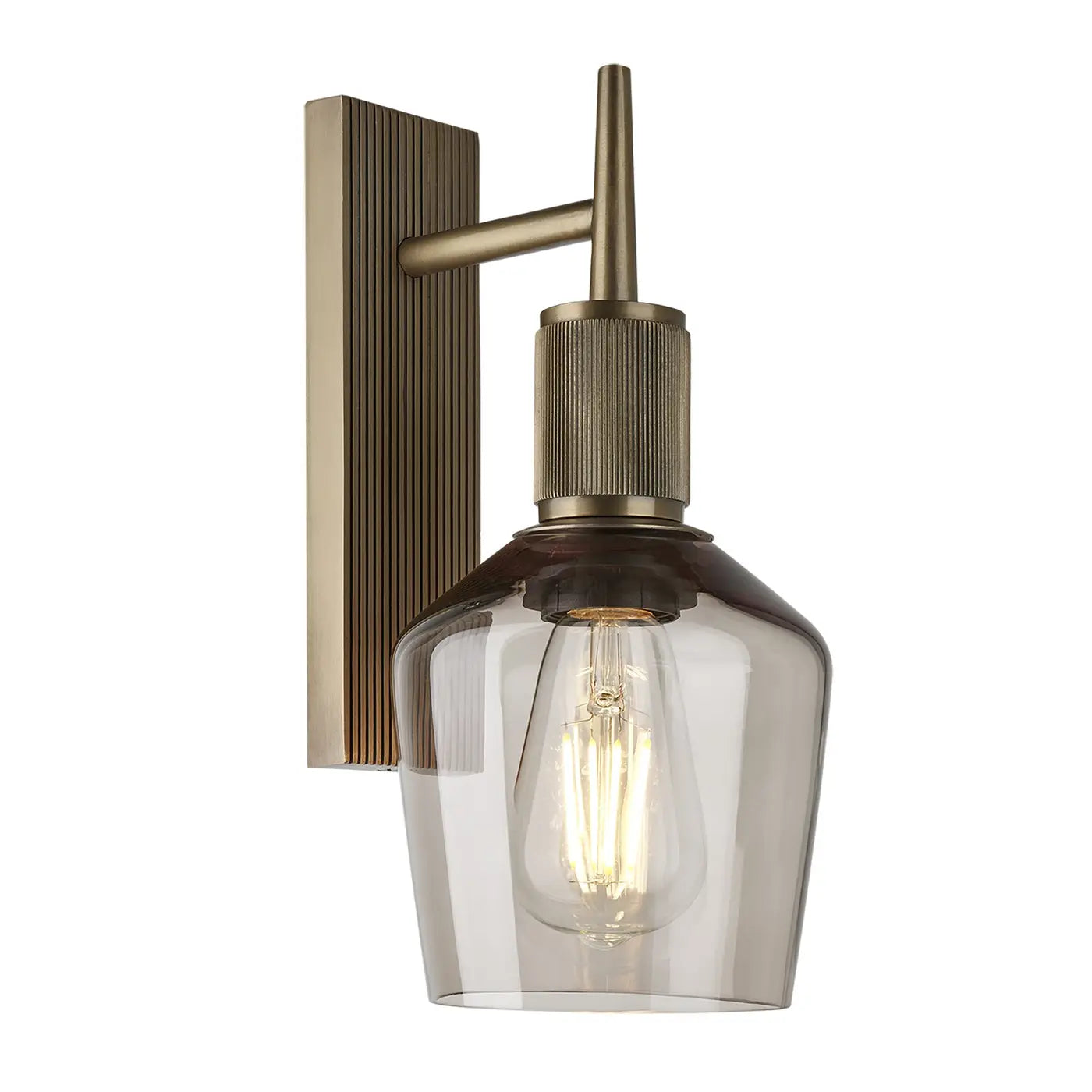 Henley Glass Schoolhouse Wall Light - Clear/ Mocha Glass