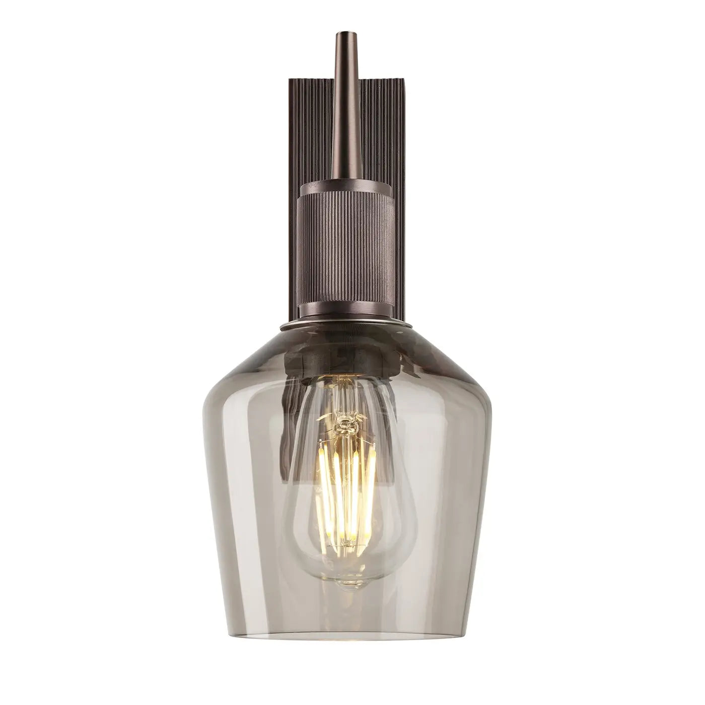 Henley Glass Schoolhouse Wall Light - Clear/ Mocha Glass