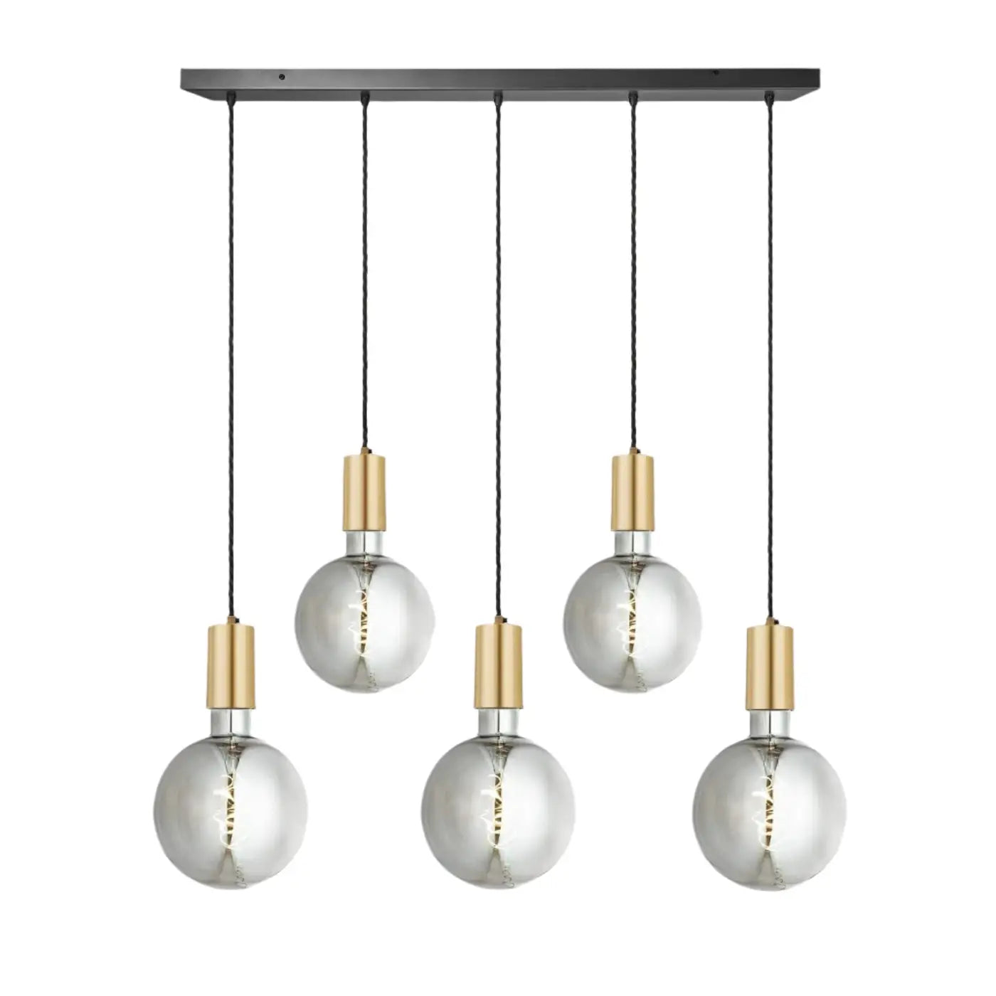 Sleek Large Edison Cluster Lights – Brass/ Pewter