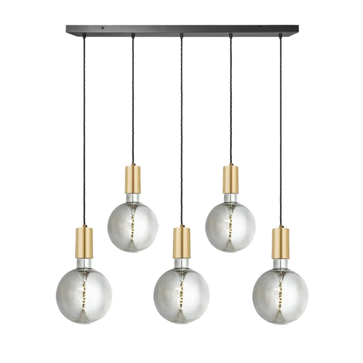 Sleek Large Edison Cluster Lights – Brass/ Pewter