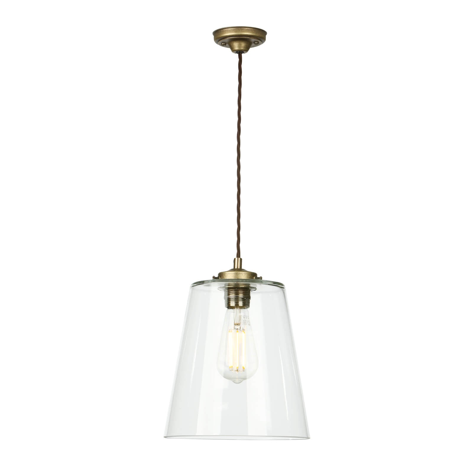 Ibsley Single Pendant In Aged Brass