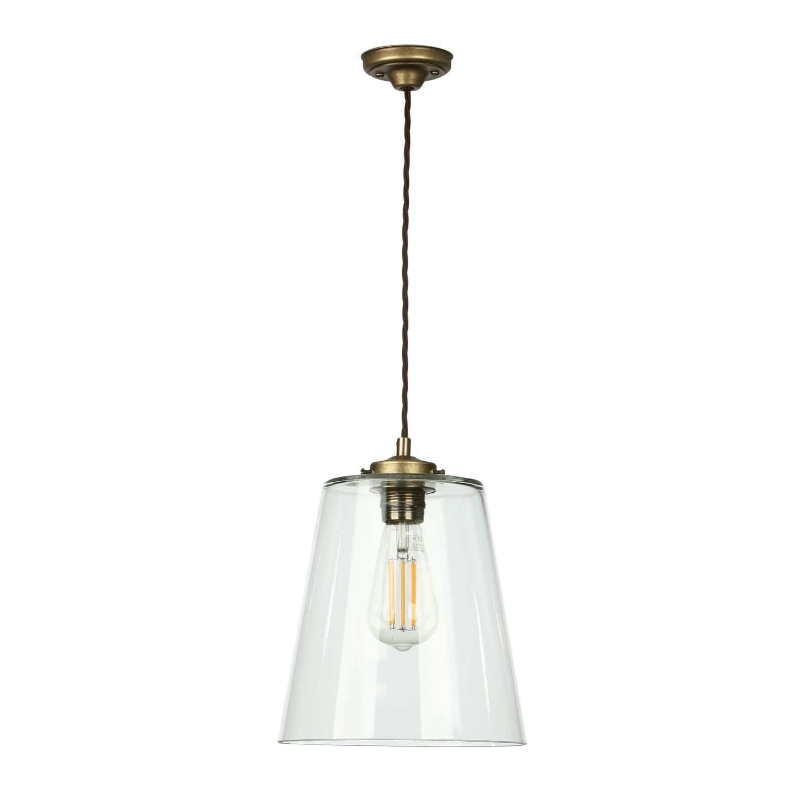 Ibsley Single Pendant In Aged Brass