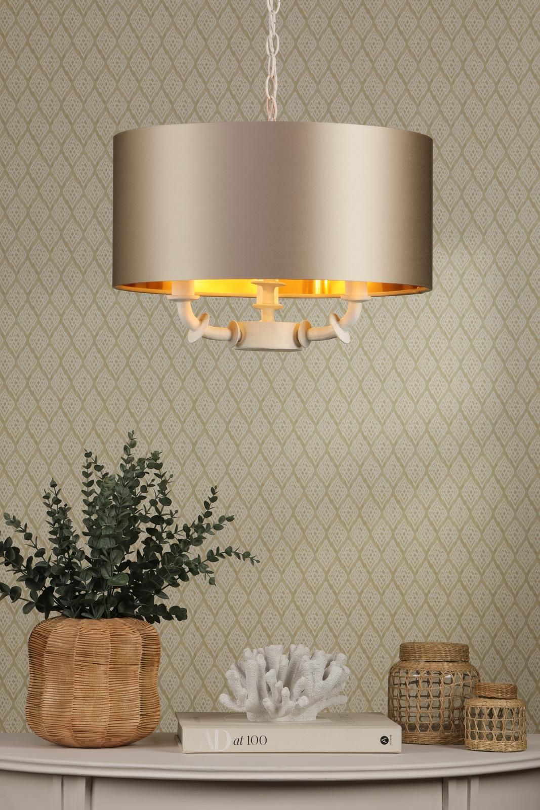 Icarus 3/4 Lt Ceiling Light-  White With Bespoke Shade
