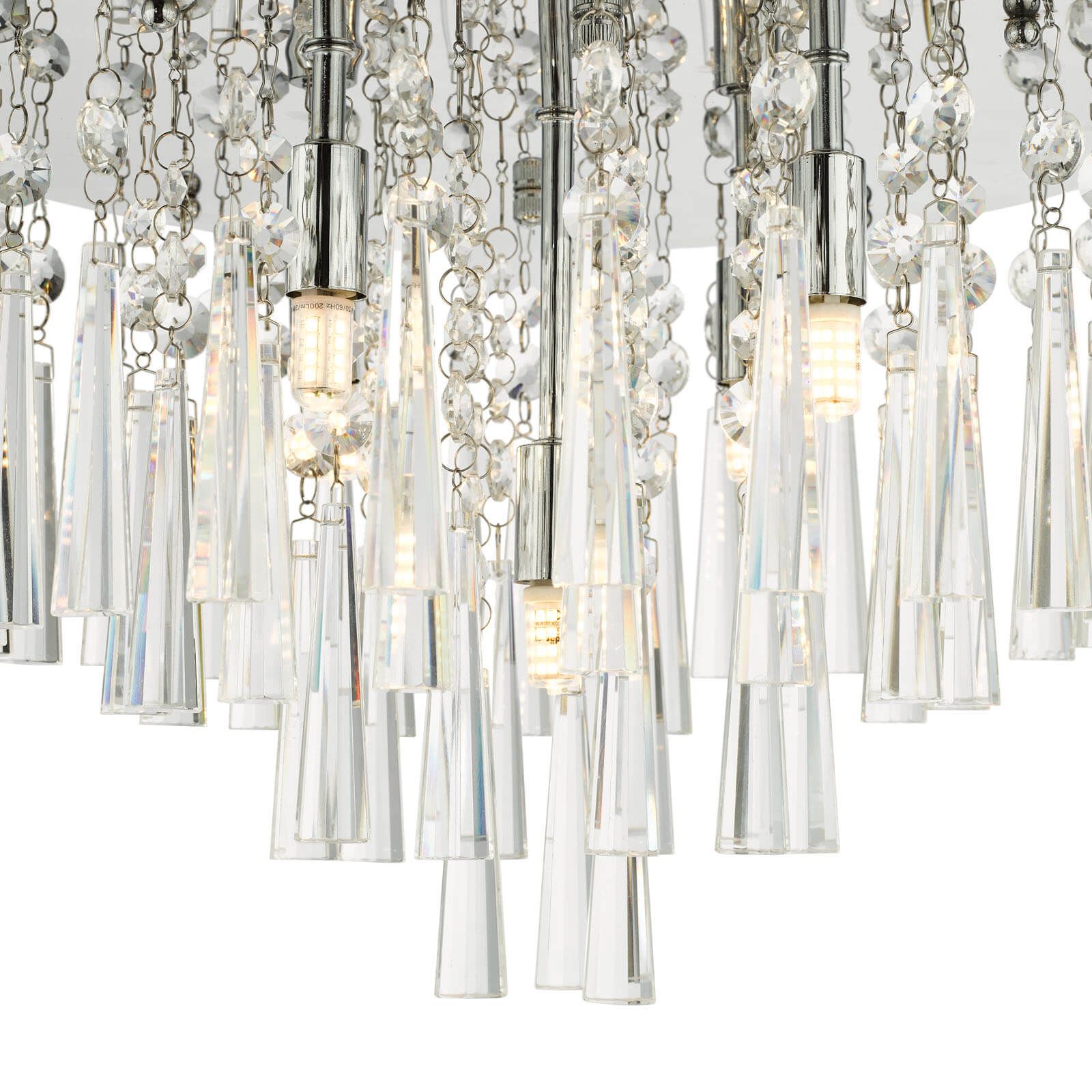 Iclyn 5 Light Flush Polished Chrome Crystal