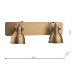 Idaho 2Lt Wall Spotlight - Natural Brass