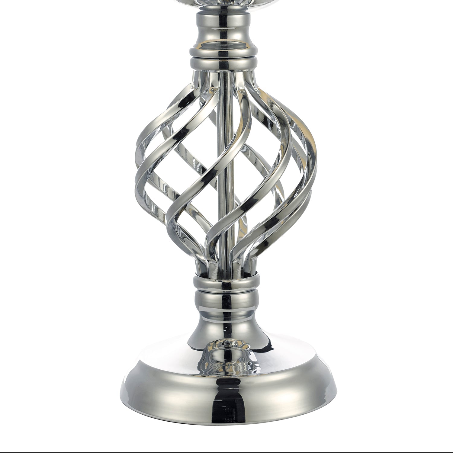 Iffley Touch Table Lamp Gold/Polished Chrome Cage Twist Base With Shade E14