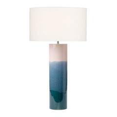 Ignatio Table Lamp Ceramic Pink & Blue With Shade E27