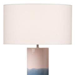 Ignatio Table Lamp Ceramic Pink & Blue With Shade E27