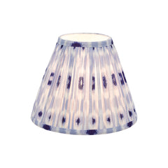 Ikat Blue Cotton Tapered drum Shade 25cm and White