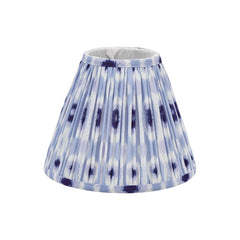 Ikat Blue Cotton Tapered drum Shade 25cm and White