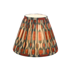 Ikat Red Cotton Tapered drum Shade 25cm and Green