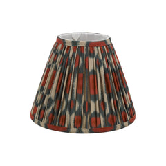 Ikat Red Cotton Tapered drum Shade 25cm and Green