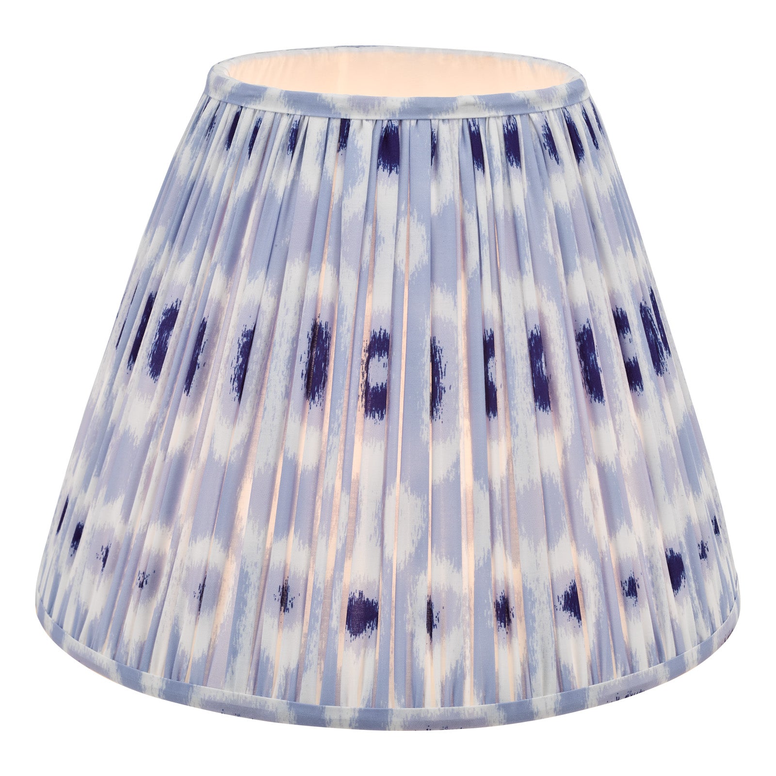 Cotton Tapered drum Shade- White & Blue Mix