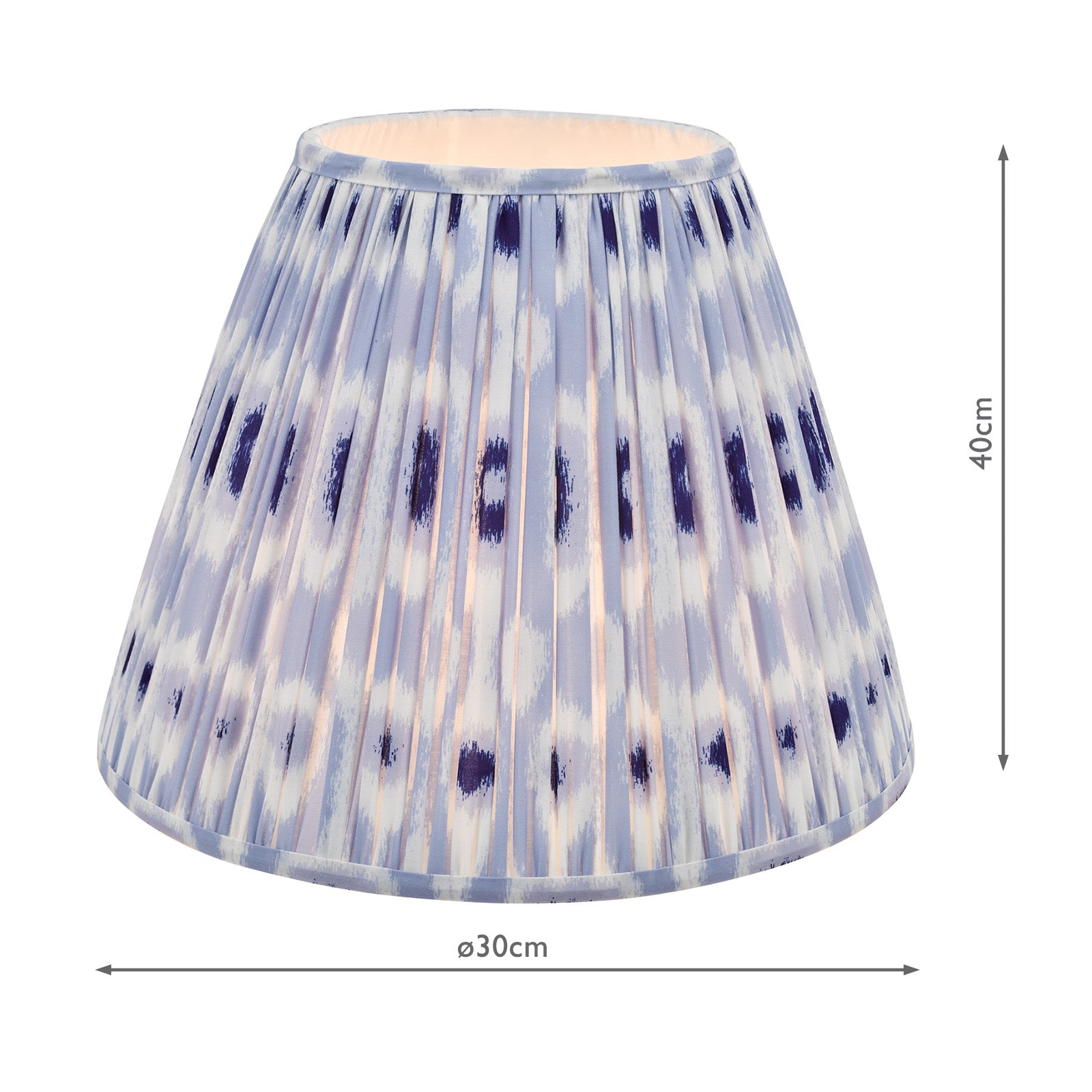 Cotton Tapered drum Shade- White & Blue Mix