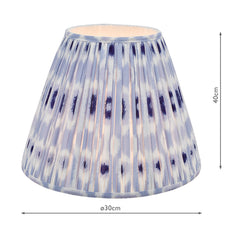 Cotton Tapered drum Shade- White & Blue Mix