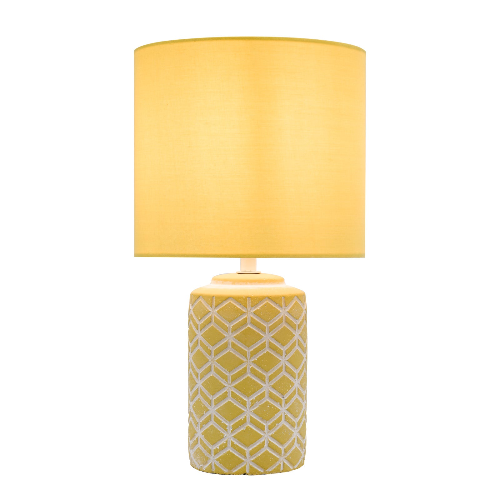 Ilona Ceramic Table Lamp Grey/Yellow With Shade E14