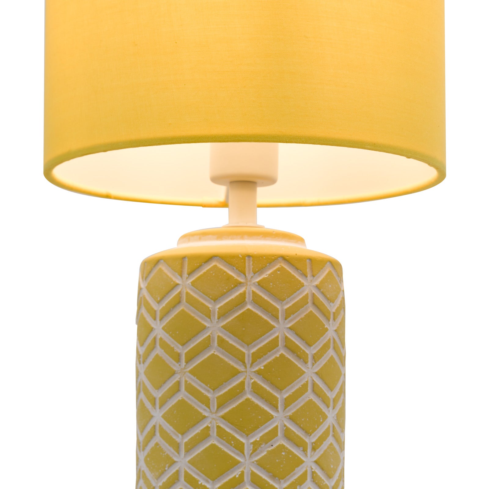 Ilona Ceramic Table Lamp Grey/Yellow With Shade E14