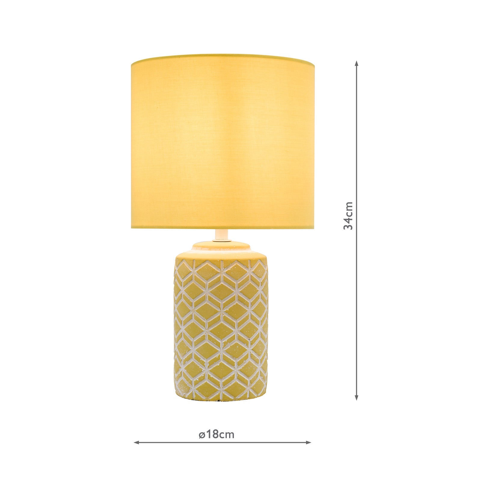 Ilona Ceramic Table Lamp Grey/Yellow With Shade E14