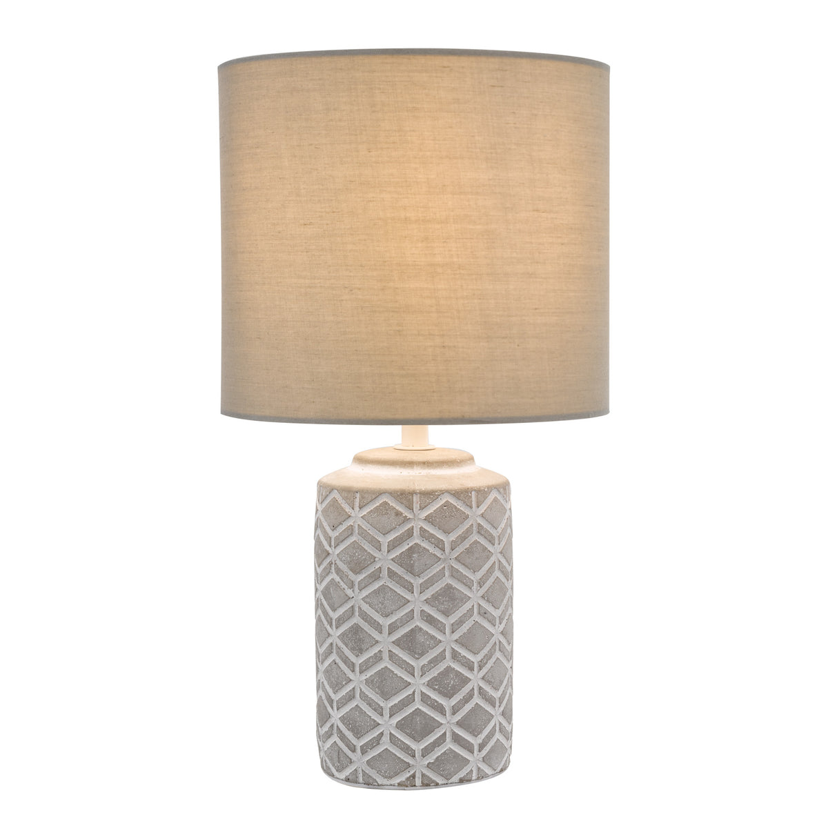 Ilona Ceramic Table Lamp Grey/Yellow With Shade E14