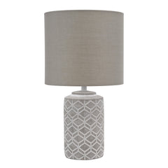 Ilona Ceramic Table Lamp Grey/Yellow With Shade E14