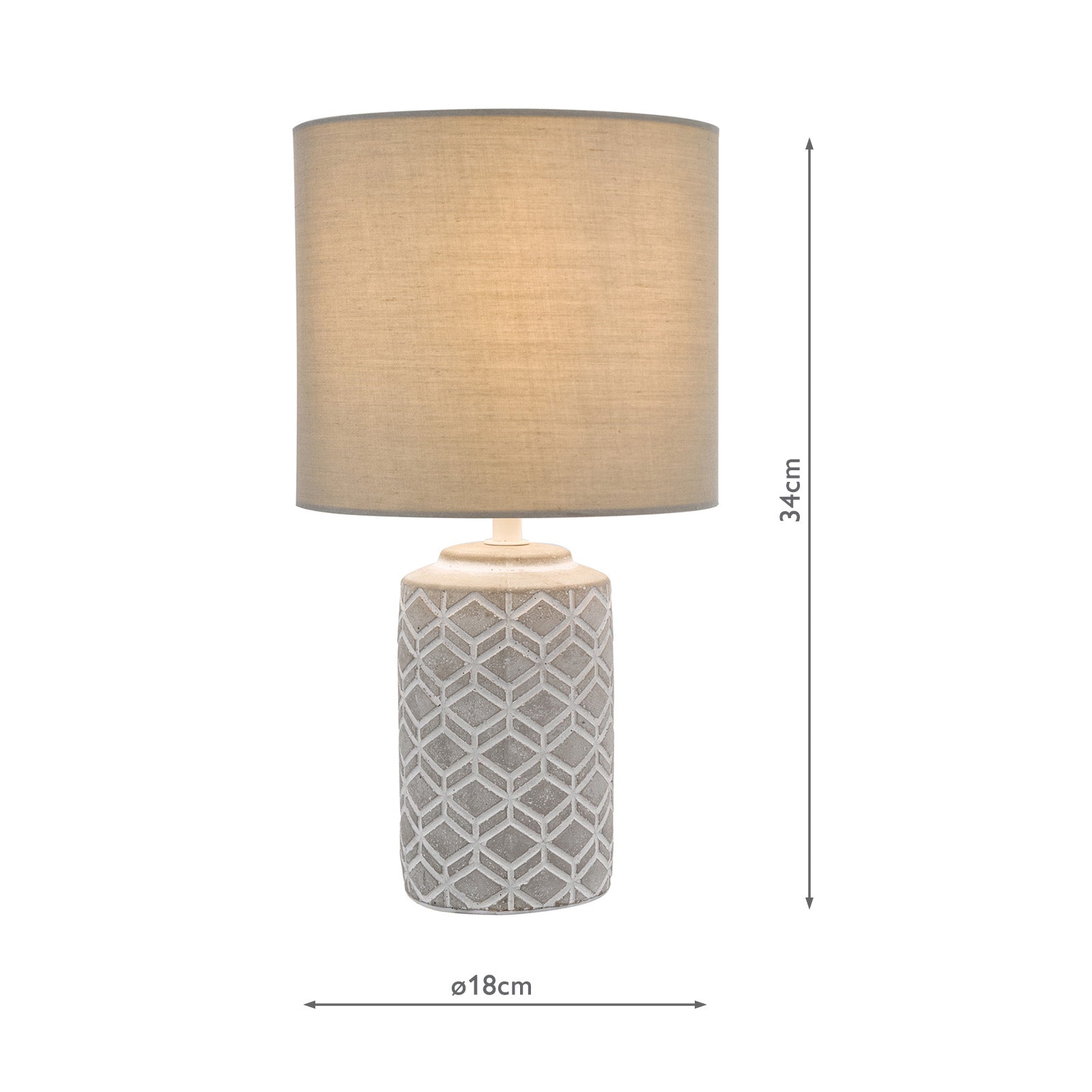 Ilona Ceramic Table Lamp Grey/Yellow With Shade E14