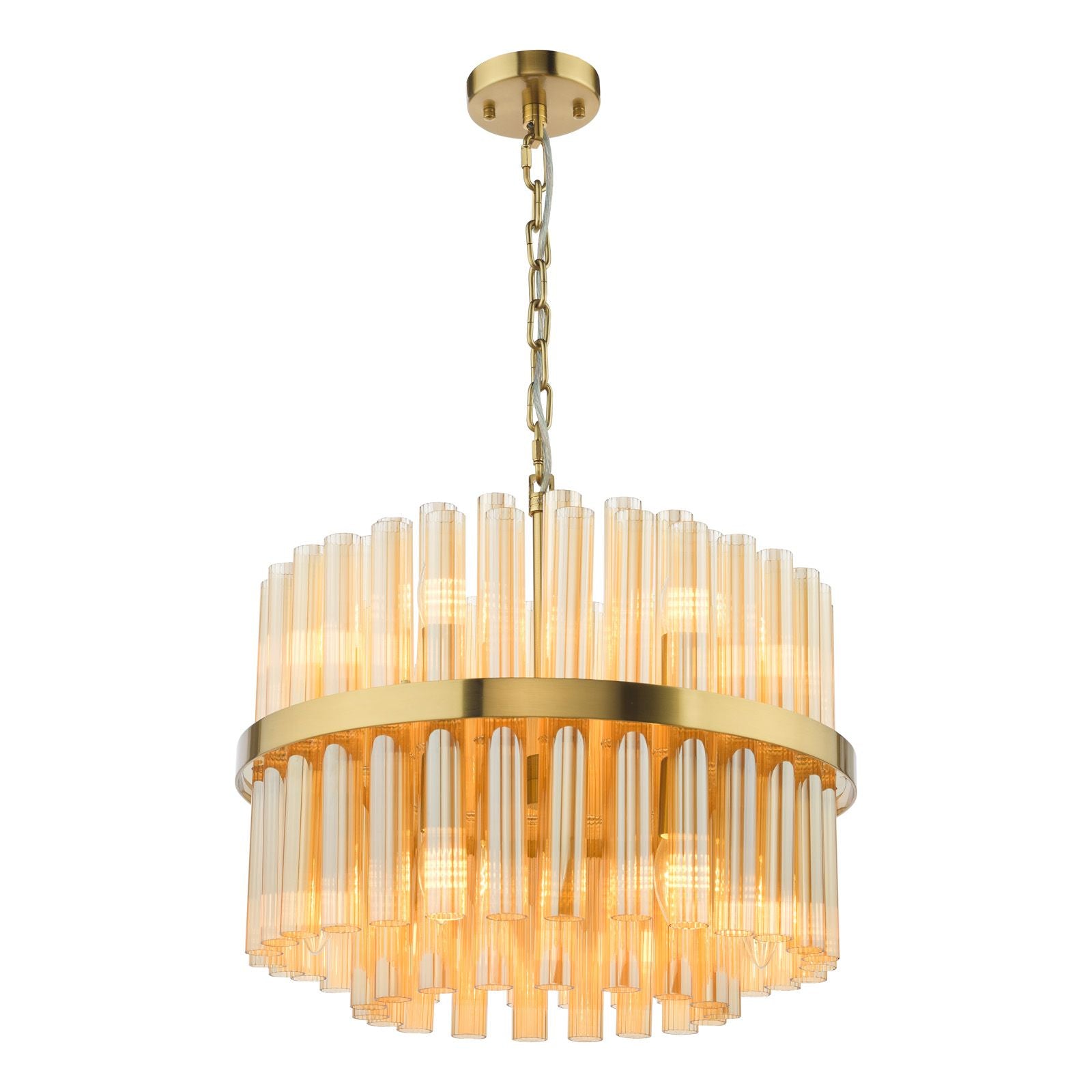 Imani 12 Light Ceiling Light- Natural Brass/ Polished Chrome