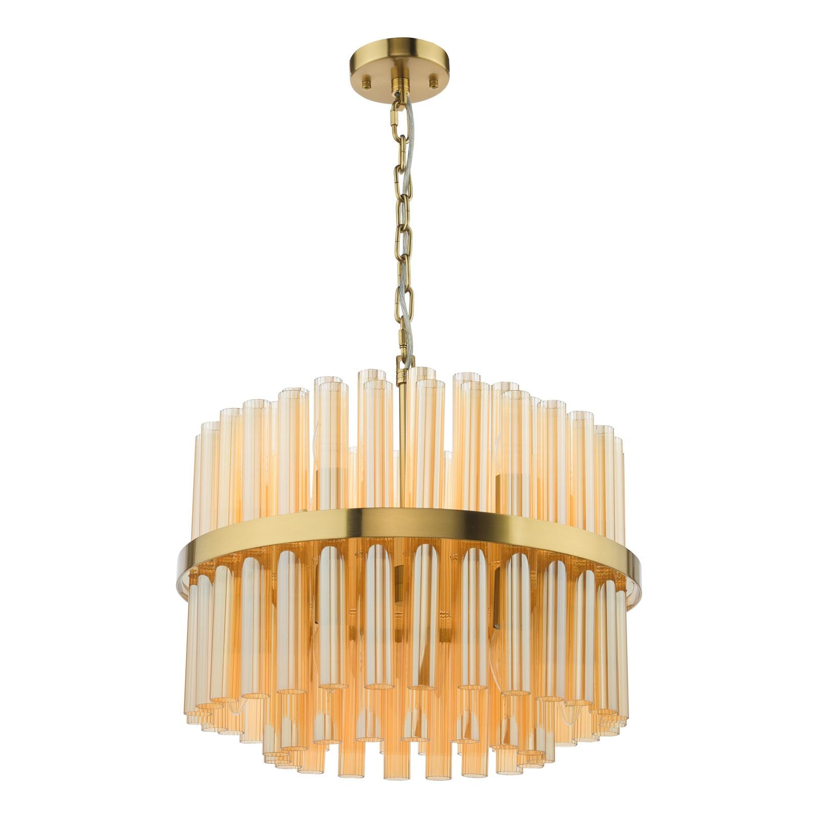 Imani 12 Light Ceiling Light- Natural Brass/ Polished Chrome
