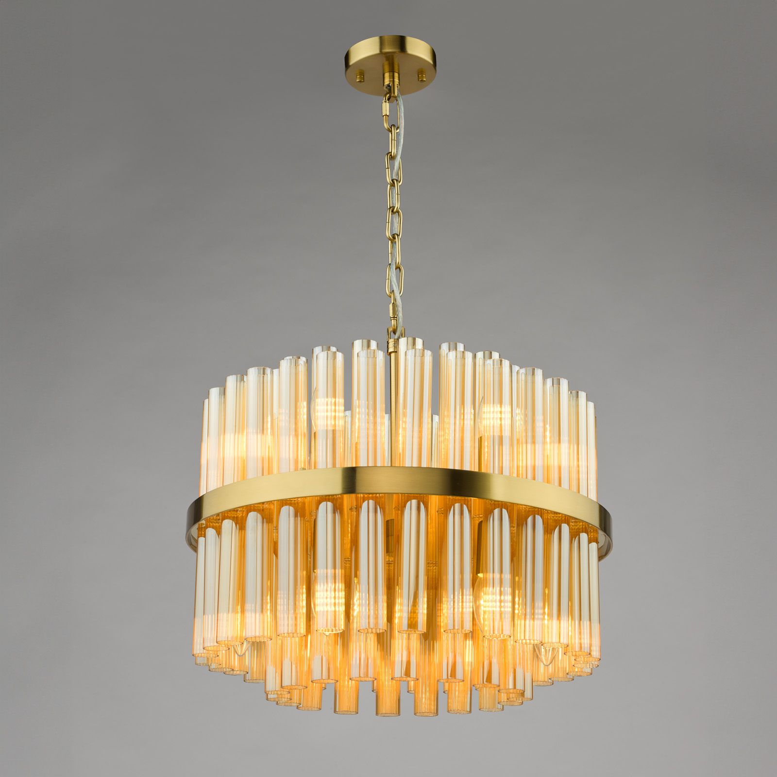Imani 12 Light Ceiling Light- Natural Brass/ Polished Chrome