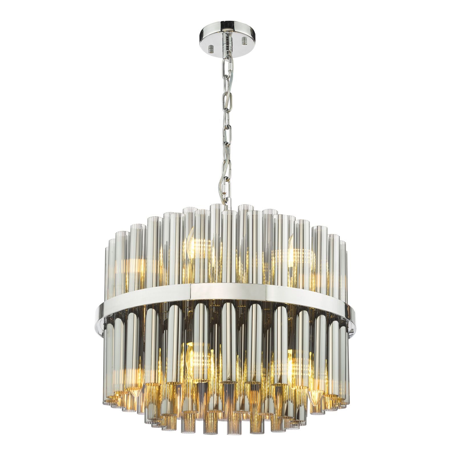 Imani 12 Light Ceiling Light- Natural Brass/ Polished Chrome