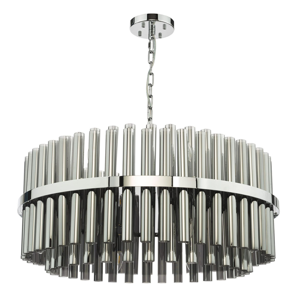 Imani 16 Light Pendant Natural Brass and Champagne Glass
