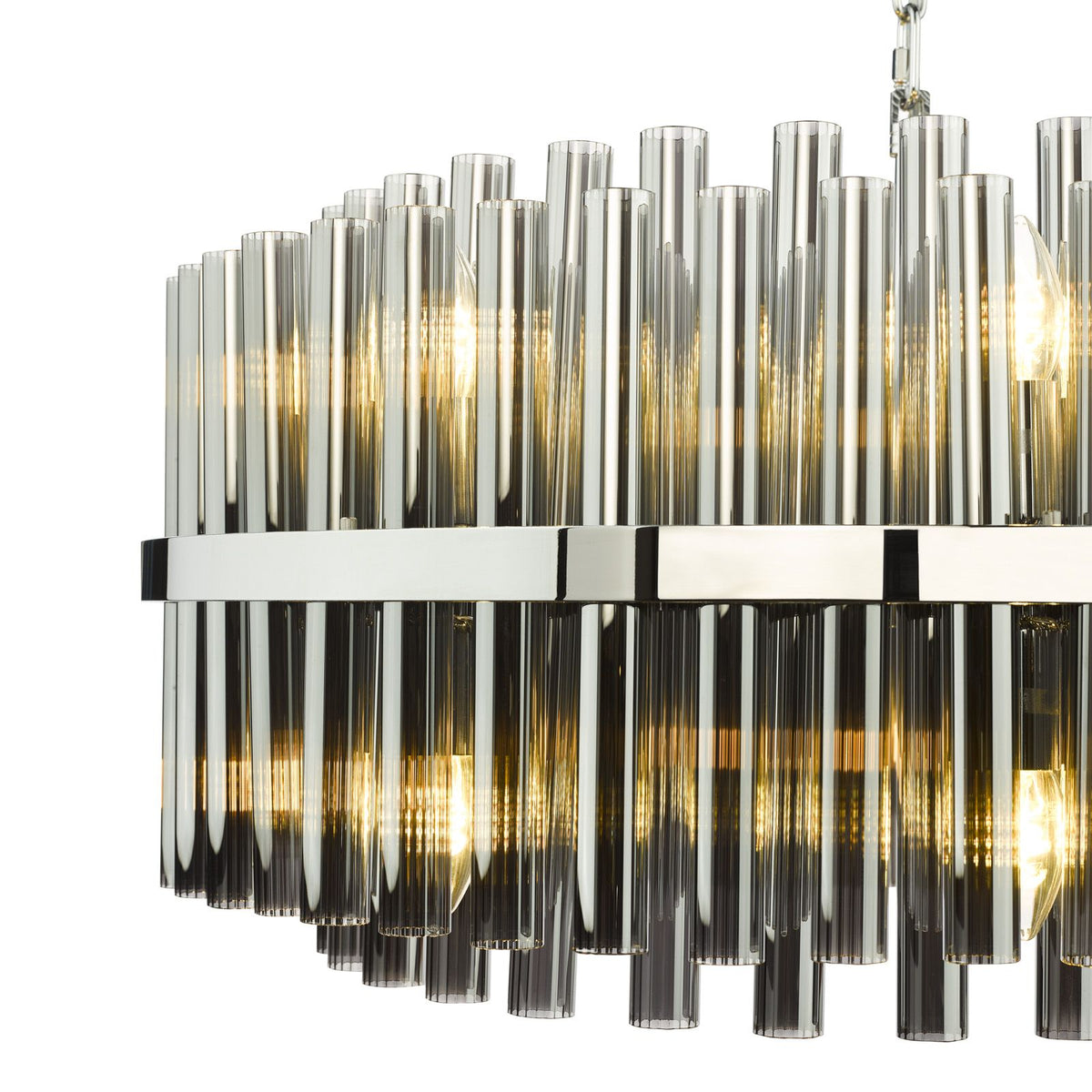 Imani 16 Light Pendant Natural Brass and Champagne Glass