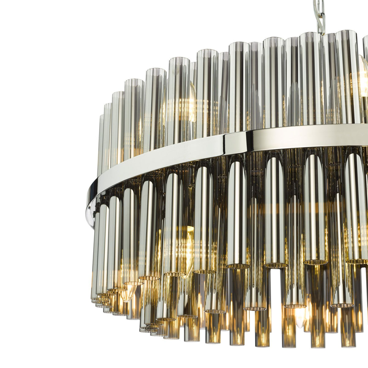 Imani 16 Light Pendant Natural Brass and Champagne Glass