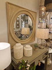 Lynda Round Mirror in Square Frame - Cusack Lighting