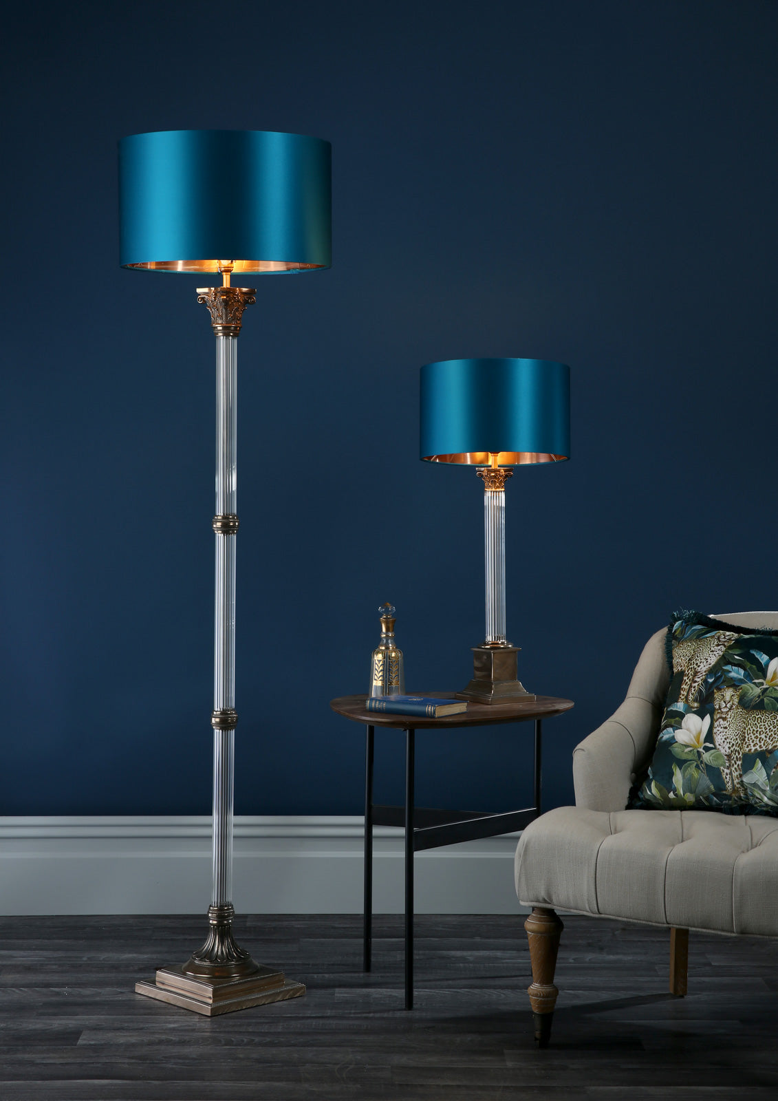 Imperial Small/Large Table Lamp Glass And Bronze Base Only B22