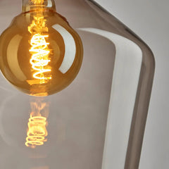 Brooklyn 3Lt Glass Globe Wire Cluster Lights -Brass/ Pewter