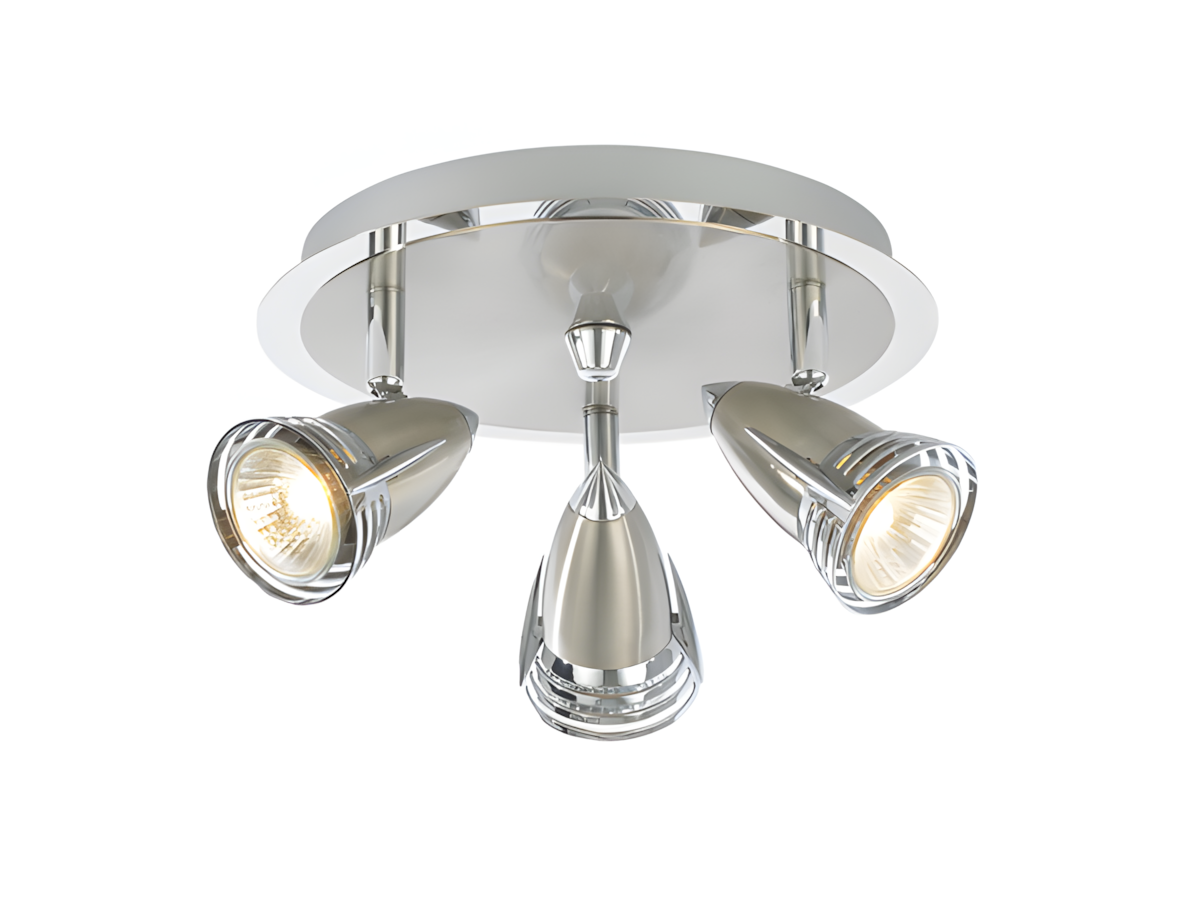 Elara 3Lt Plate Spotlight  IP44- Satin Nickel