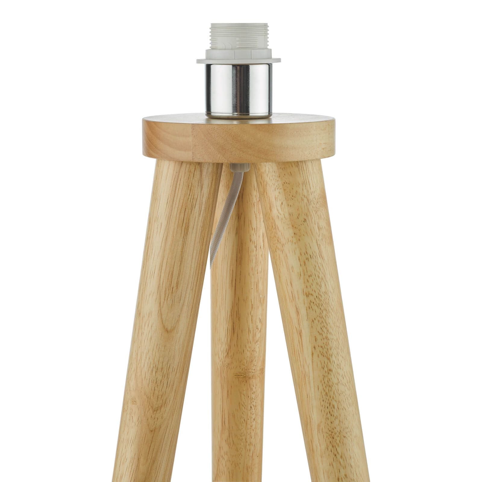 Ivor Tripod Floor Lamp Light Oak With Shade E27