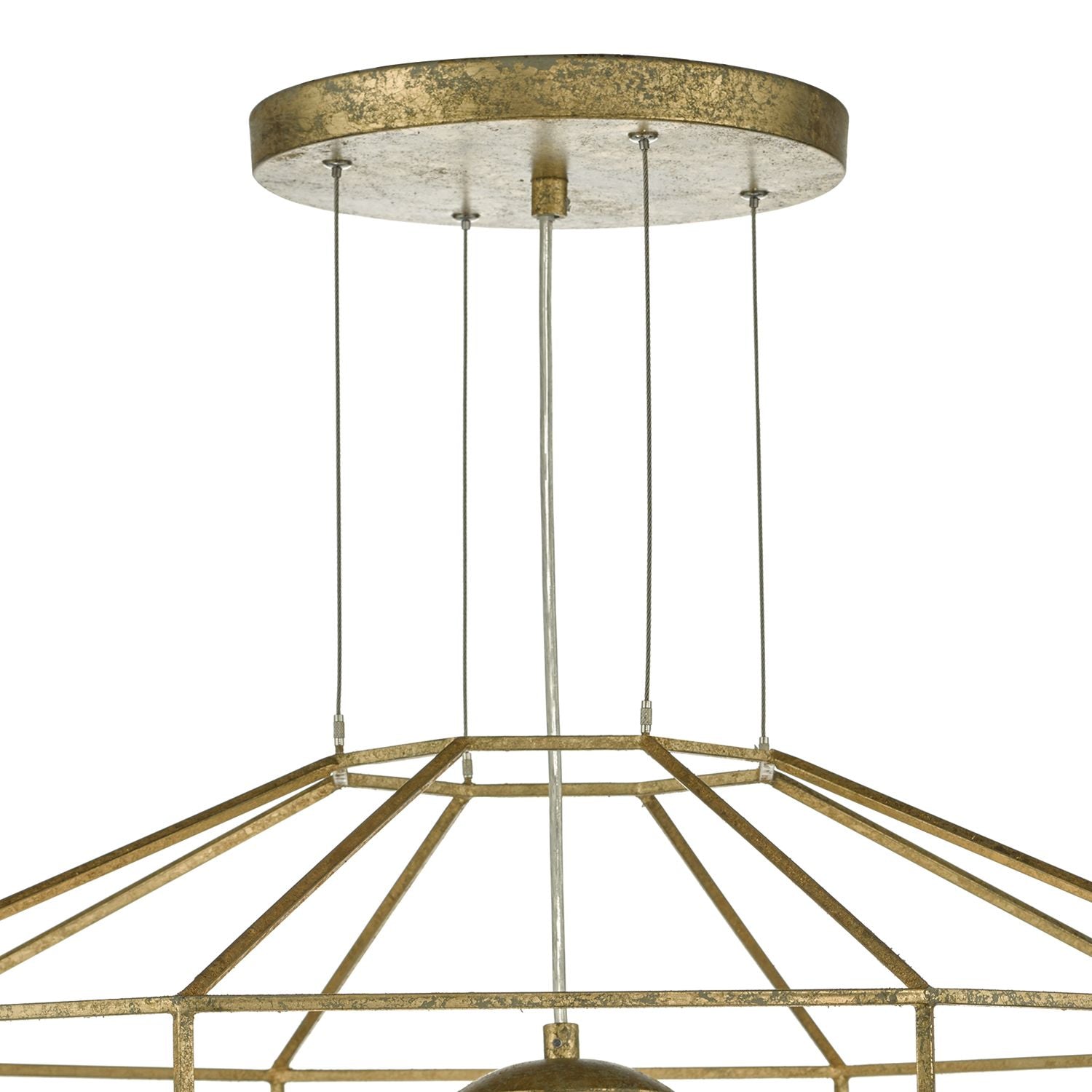 Izmir 1 Light Fitting Hexagonal Old Gold Frame Opal Glass