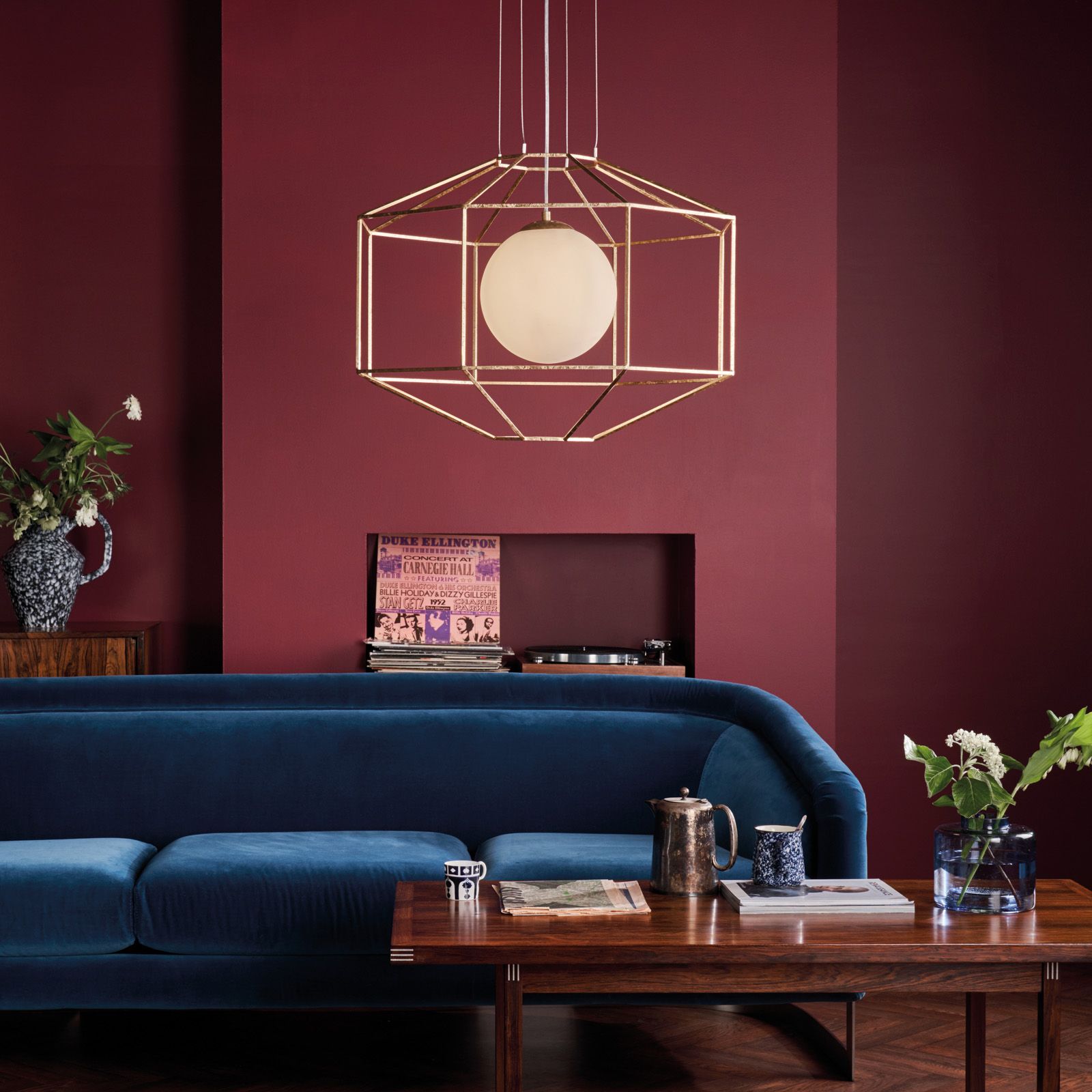 Izmir 1 Light Fitting Hexagonal Old Gold Frame Opal Glass