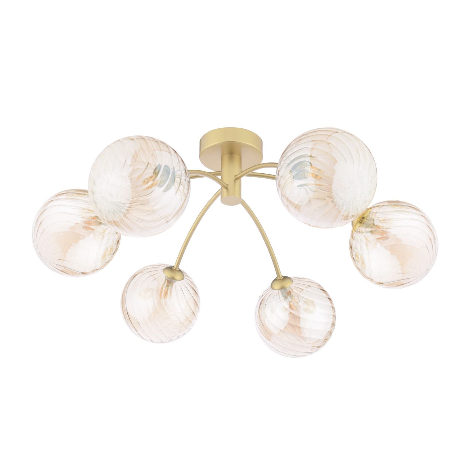 Izzy 4/6Lt Semi Flush Ceiling Light -Polished Chrome & Clear Dimpled Glass/Polished Chrome & Smoked Dimpled Glass Finish, IP20