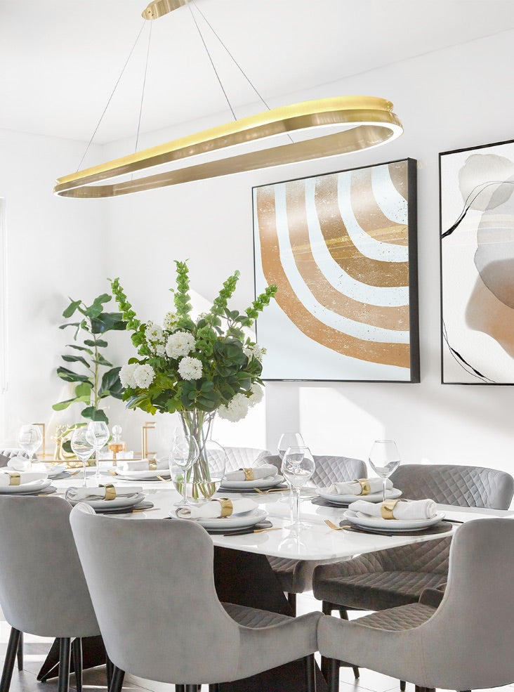 Estevan Oval Satin Brass LED Pendant