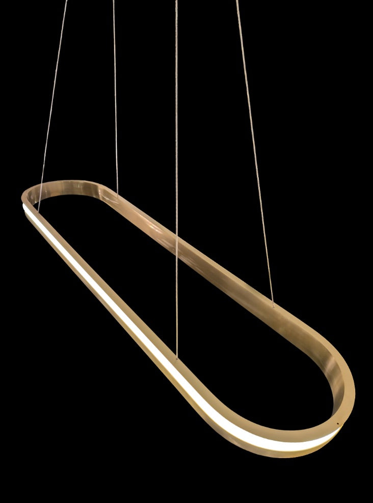 Estevan Oval Satin Brass LED Pendant