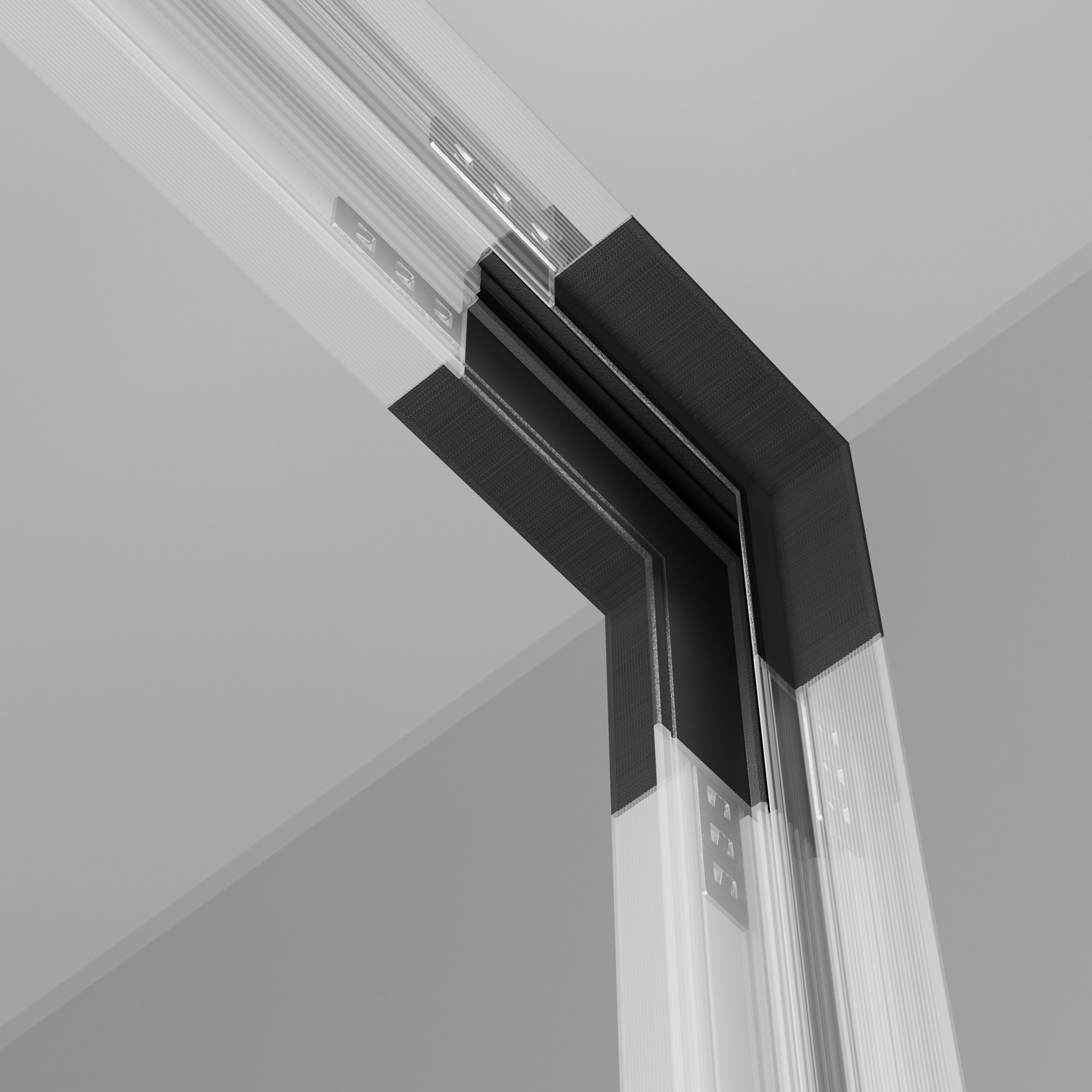 Internal L-connector Exility recessed