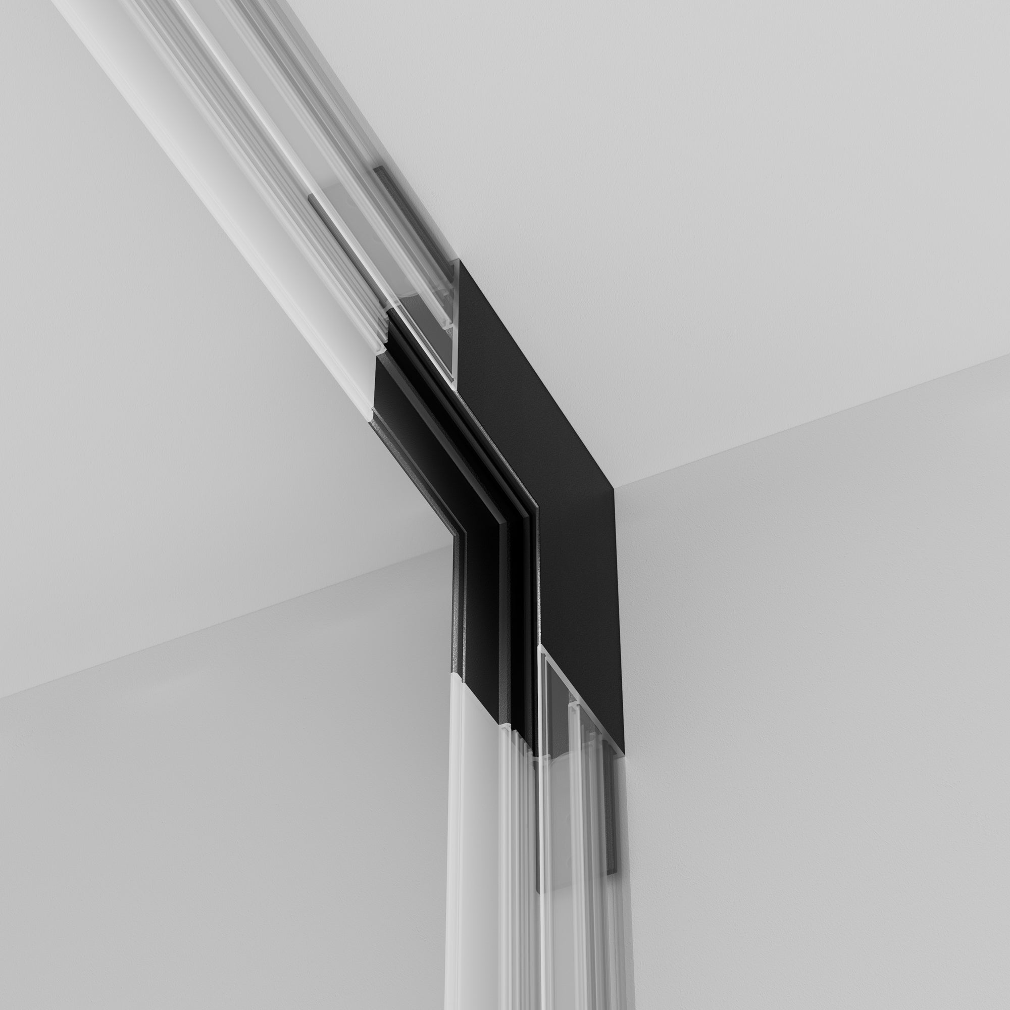 Internal L-connector Exility surface-mounted