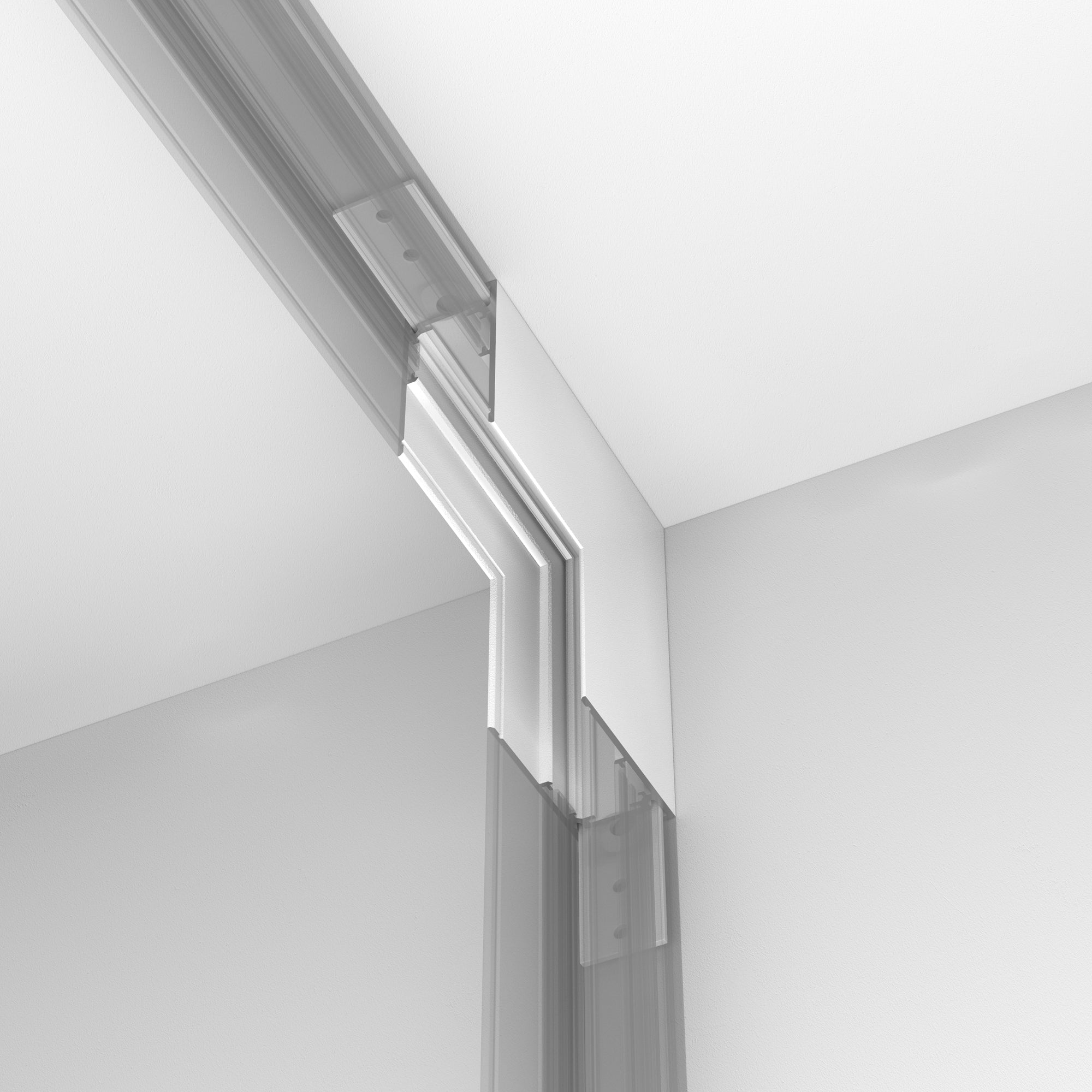 Internal L-connector Exility surface-mounted