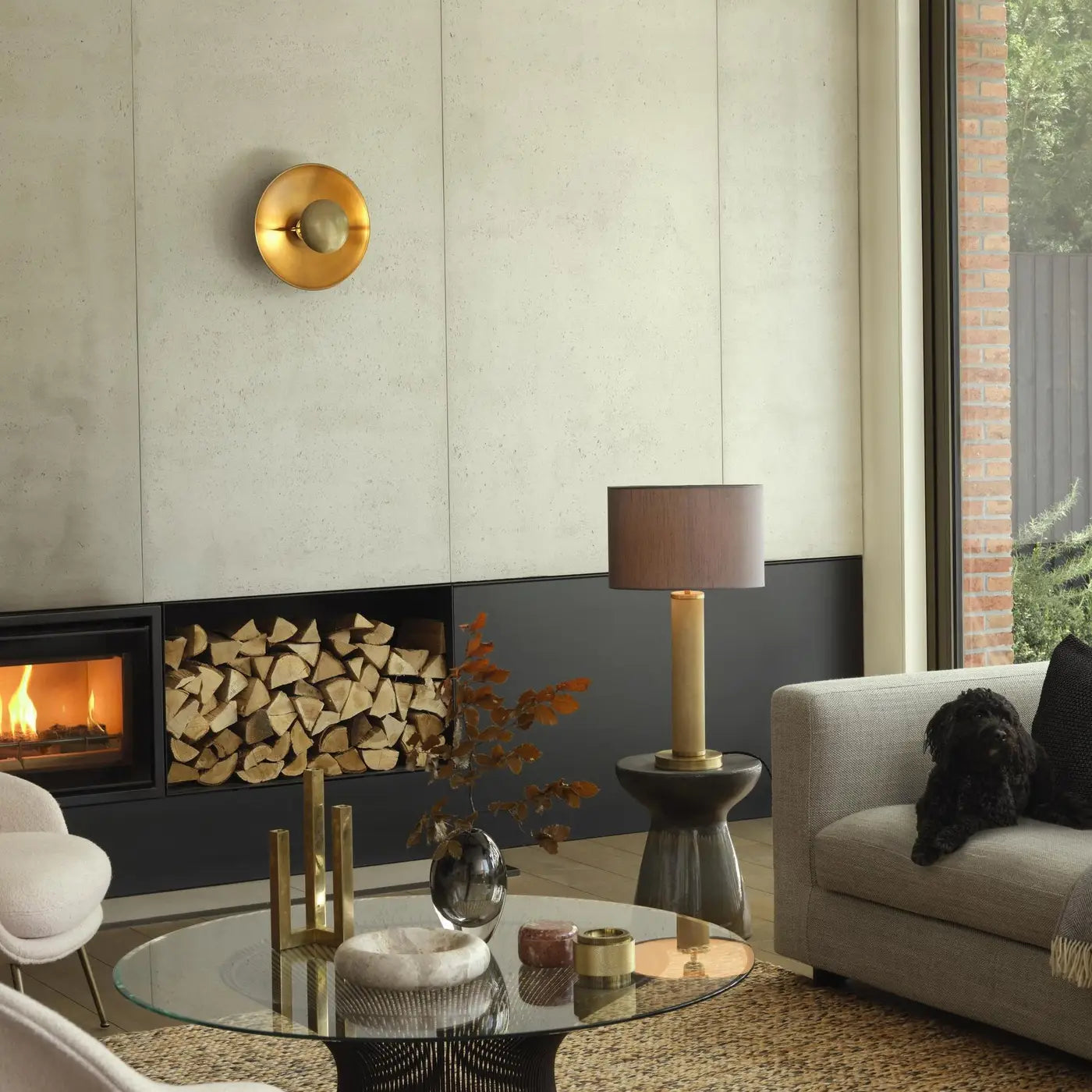 Boston Round Metal Diffuser Wall Light- Various Finishes