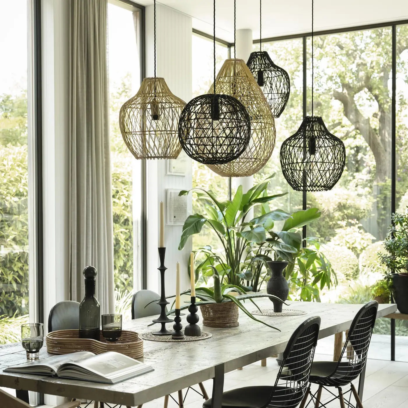 Coastal Rattan Ceiling Pendant Light - Globe