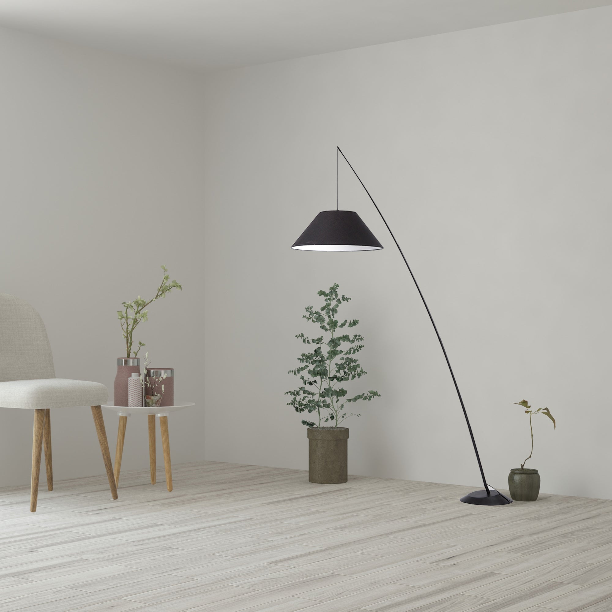 Campanula Floor lamp E27 - Black & Black Finish