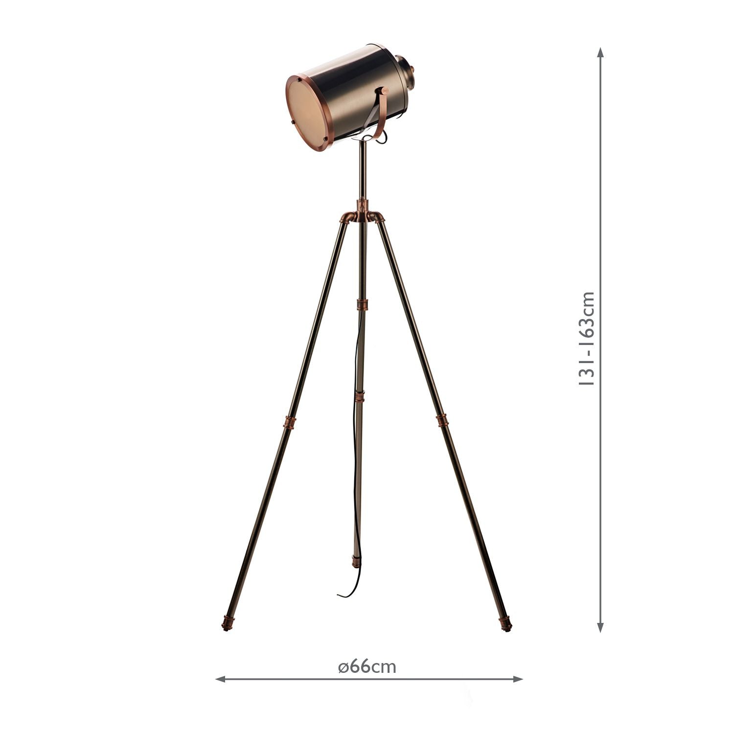 Jake Task Floor Lamp Antique Silver And Copper E27