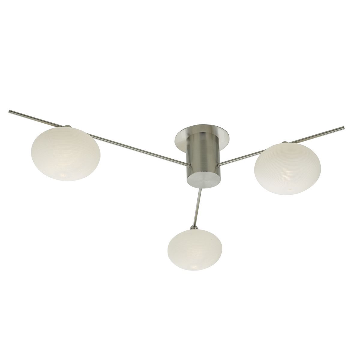 Jasper 3 Light Semi-Flush Satin Gold and Opal Glass